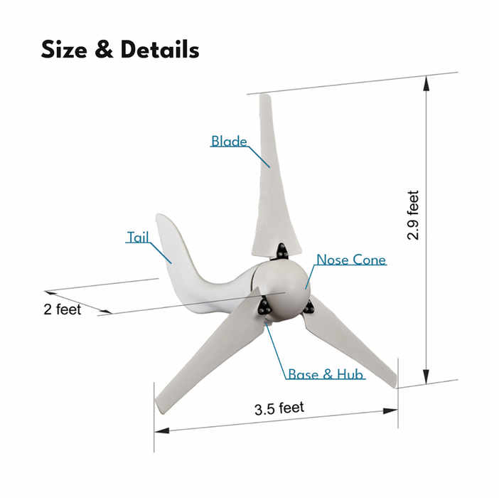 Automaxx Marine 400W Wind Turbine Generator Kit - King of Generators