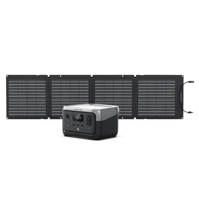 EcoFlow RIVER 2 Solar Generator + 110W Portable Solar Panel (PV110W) - King of Generators