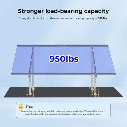 Sungold Power - Heavy-Duty Adjustable Solar Panel Mounting Rack - King of Generators