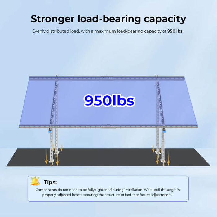 Sungold Power - Heavy-Duty Adjustable Solar Panel Mounting Rack - King of Generators