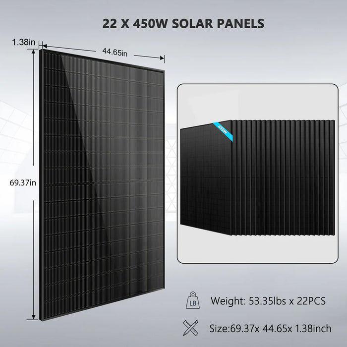 SunGold Power 13kW Off-Grid Solar Kit – 120/240V Split-Phase Inverter|25.6kWh Battery|Bifacial Solar Panels - King of Generators