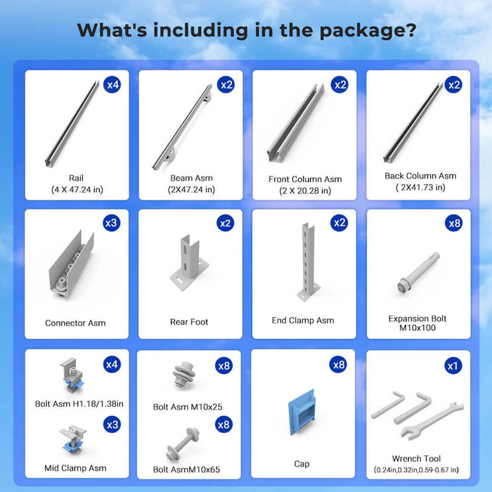 Sungold Power - Heavy-Duty Adjustable Solar Panel Mounting Rack - King of Generators