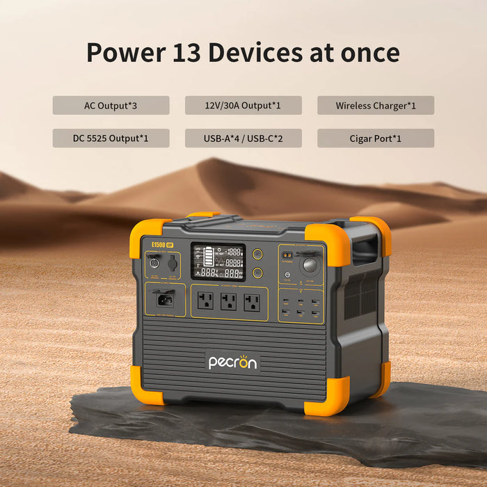 Pecron - Expandable Portable Power Station 2200W 1536Wh