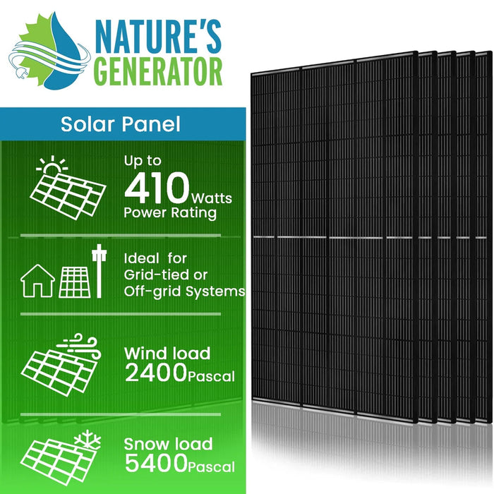 Natures Generator 410 Watt Monocrystalline Solar Panel (10 Pack)