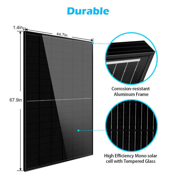 SunGold Power - 415W MONO BLACK PERC SOLAR PANEL FULL PALLET (32 PANELS) - King of Generators