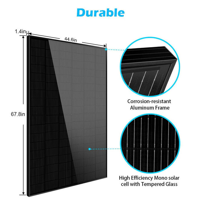 SunGold Power - 415W Mono Black PERC Solar Panel - King of Generators