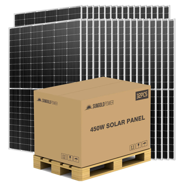 SunGold Power - 450W MONO PERC SOLAR PANEL FULL PALLET (32 PANELS) - King of Generators