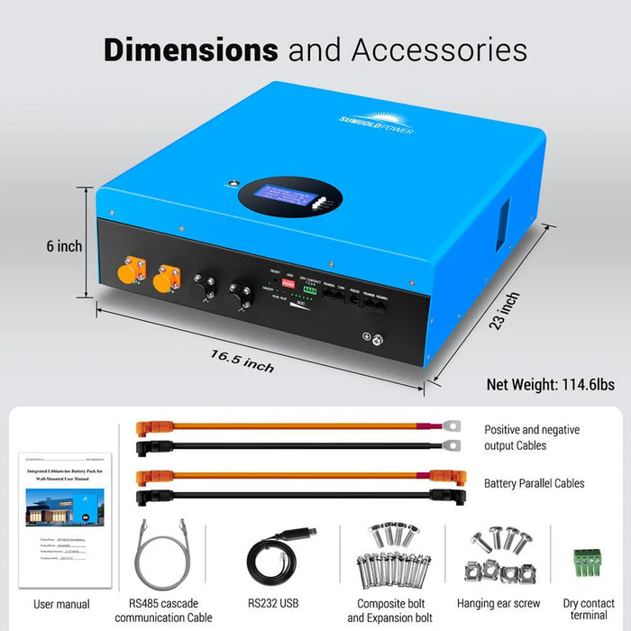 SunGold Power - 5.12KWH Powerwall LiFePO4 Lithium Battery - King of Generators