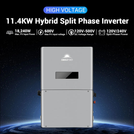 SunGold Power - High Voltage 11.4KW Hybrid Split Phase Inverter with APS Transmitter SG11.4KHB-HV - King of Generators