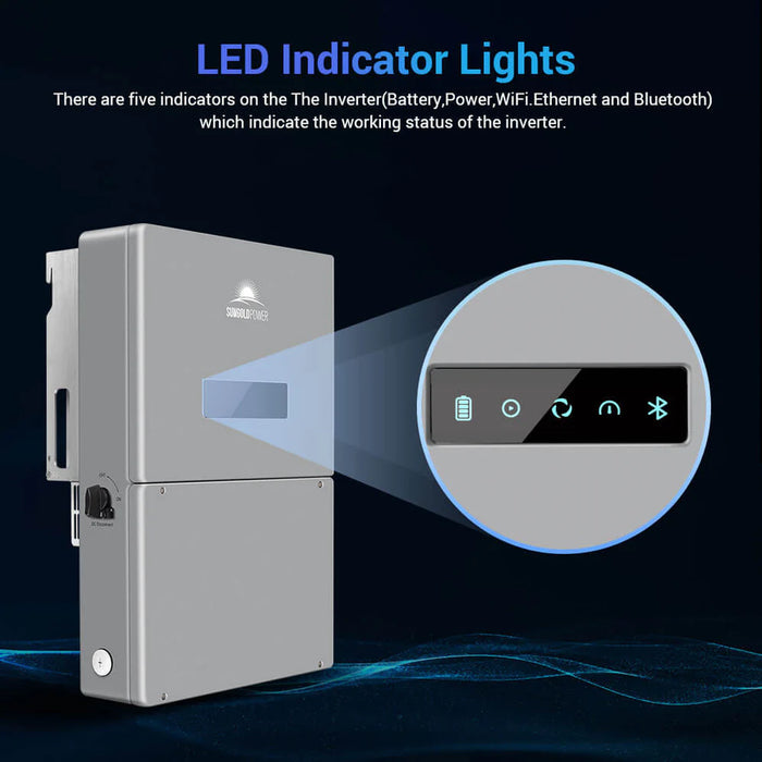 SunGold Power - High Voltage 11.4KW Hybrid Split Phase Inverter with APS Transmitter SG11.4KHB-HV - King of Generators