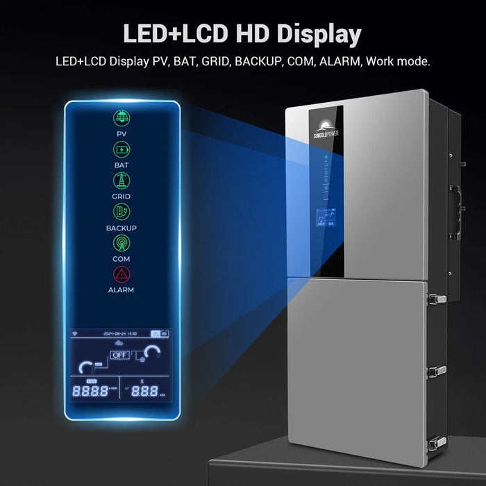 SunGold Pwer - 11.4KW 48V Split Phase Hybrid Solar Inverter | Whole Home Backup (200A) - King of Generators