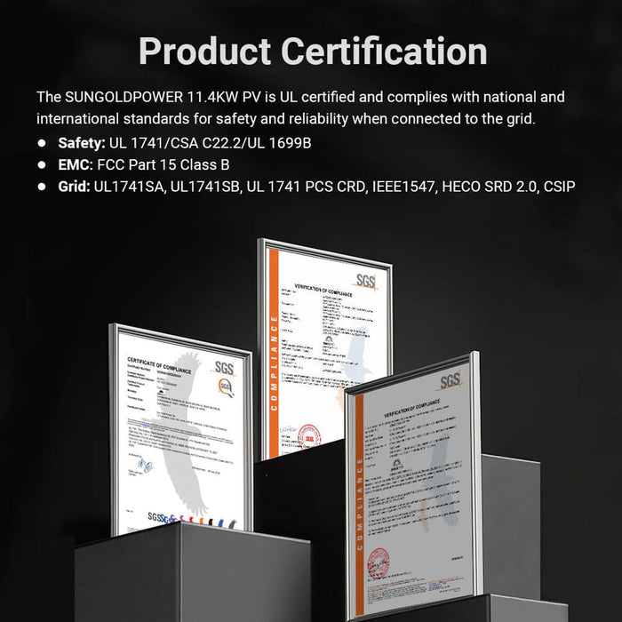 SunGold Pwer - 11.4KW 48V Split Phase Hybrid Solar Inverter | Whole Home Backup (200A) - King of Generators