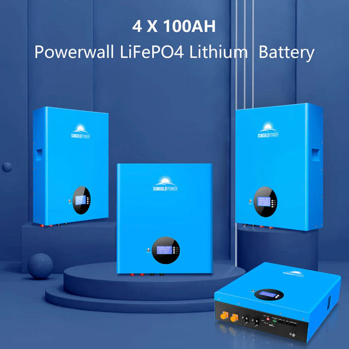 Sungold Power - Off-Grid Solar Kit 10 X 550 WATTS SOLAR PANELS 4 X 5.12KWH - POWERWALL LITHIUM BATTERY 10KW SOLAR INVERTER 48VDC 120V/240V - King of Generators