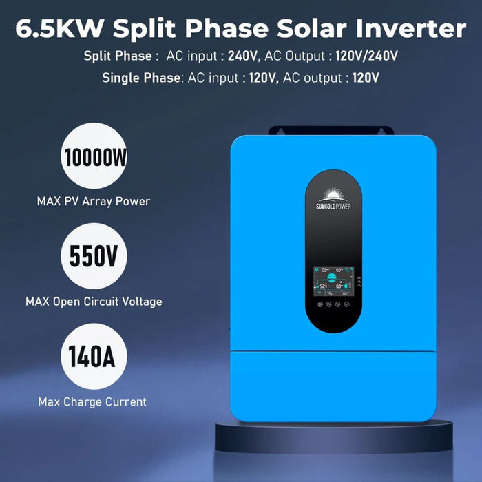 Sungold Power - Off-Grid Solar Kit 13000W 48VDC 120V/240V LifePo4 20.48KWH Lithium Battery 14 X 415 Watts Solar Panels - King of Generators