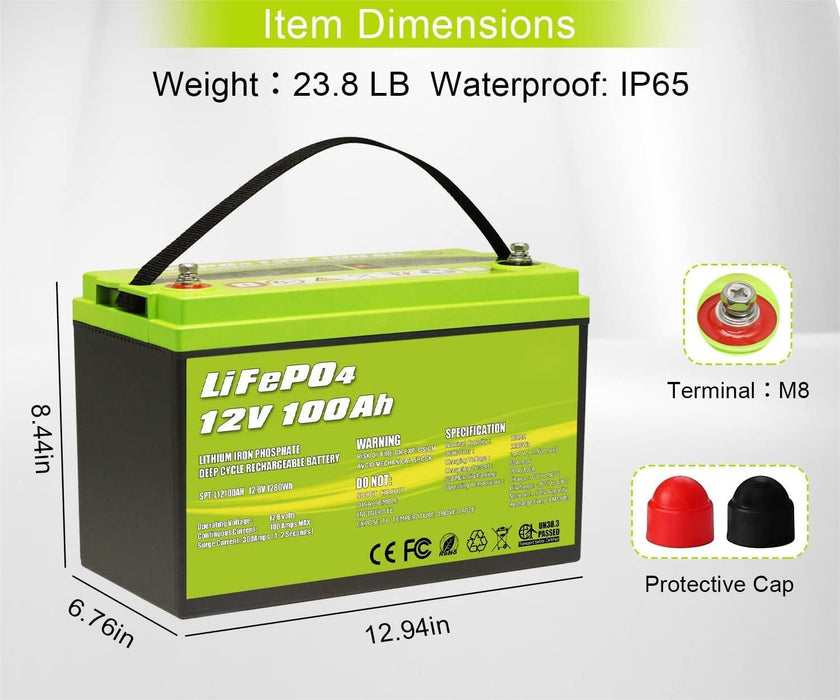 ACOPower 12V 100Ah LiFePO4 Deep Cycle Lithium Battery - King of Generators