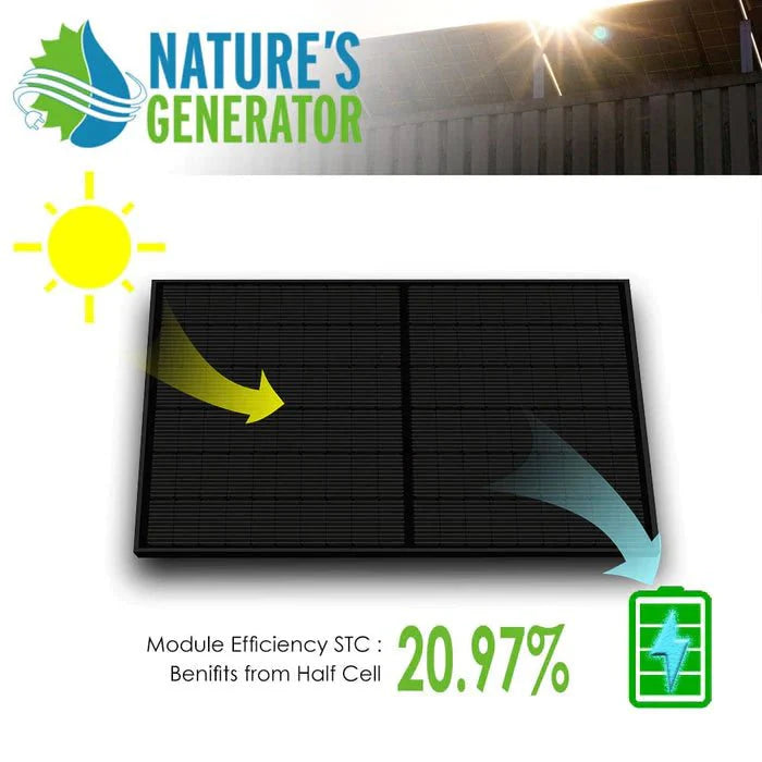 Nature's Generator - 410 Watt Monocrystalline Solar Panel (4 Pack) With Solar Panel Mount Rack - King of Generators
