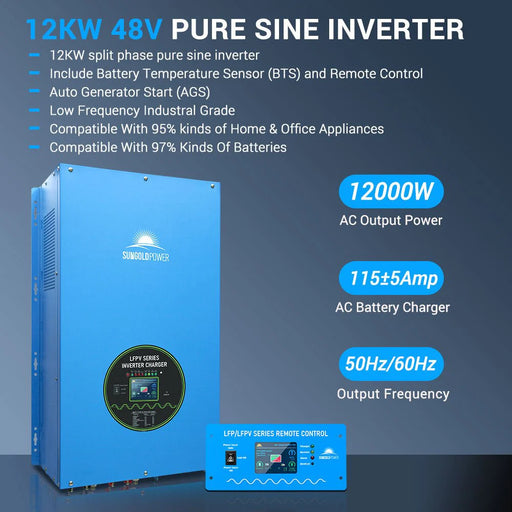 Sungold Power - 12000W 48V Split Phase Pure Sine Wave Inverter Charger - King of Generators