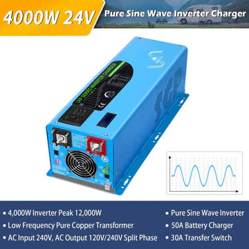 Sungold power - 4000W DC 24V Split Phase Pure Sine Wave Inverter With Charger - King of Generators