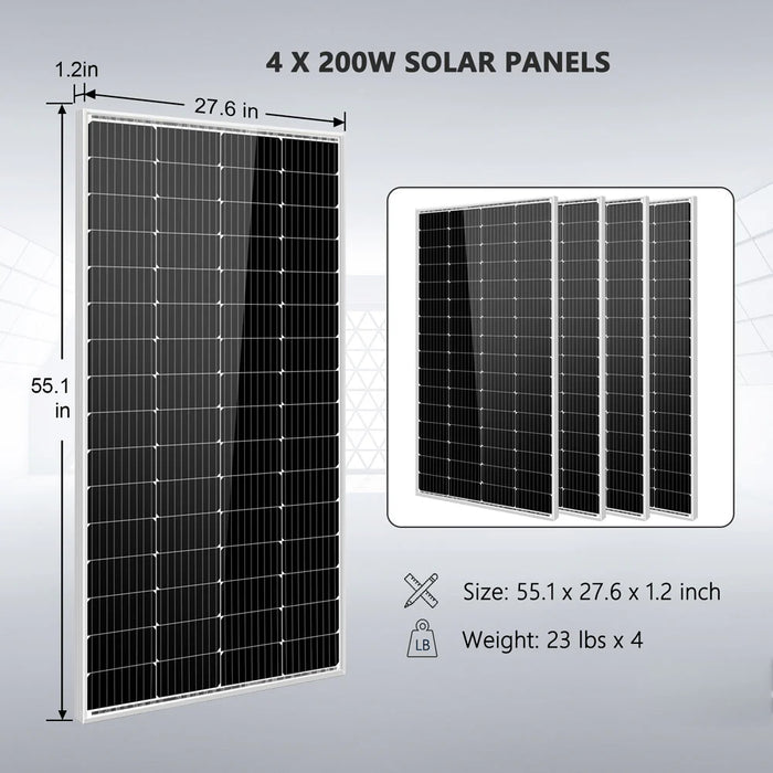 Sungold Power - Solar Kit 3000W 24V Inverter 120V output Lithium Battery 800 Watt Solar Panel - King of Generators