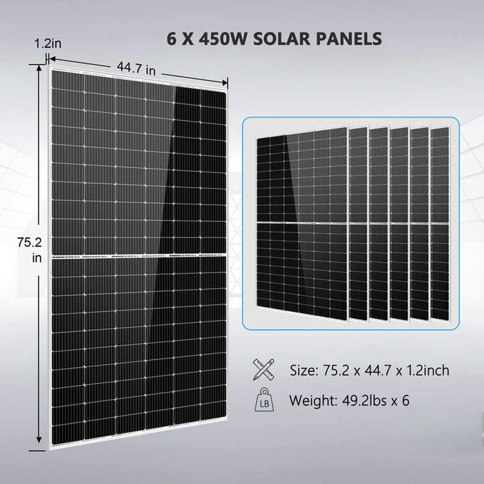 Sungold Power - Solar Kit 5000W 48V 120V output 10.24KWH Lithium Battery 2700 Watt Solar Panel - King of Generators