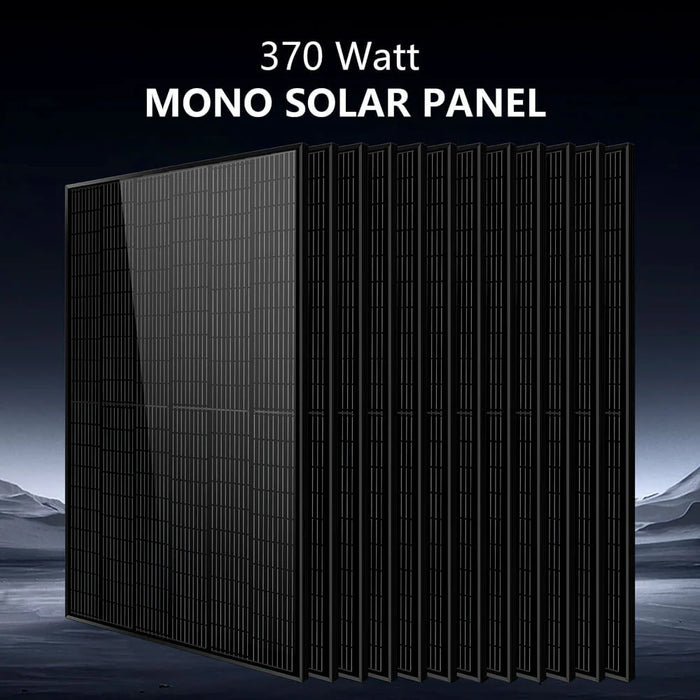 Sungold Power - Off-Grid Solar Kit 13000W 48VDC 120VAC/240V 20.48KWH PowerWall Lithium Battery 12 X 370 Watts Solar Panels - King of Generators